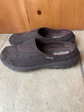 Skechers Dark Brown Slip-On Memory Foam Clogs